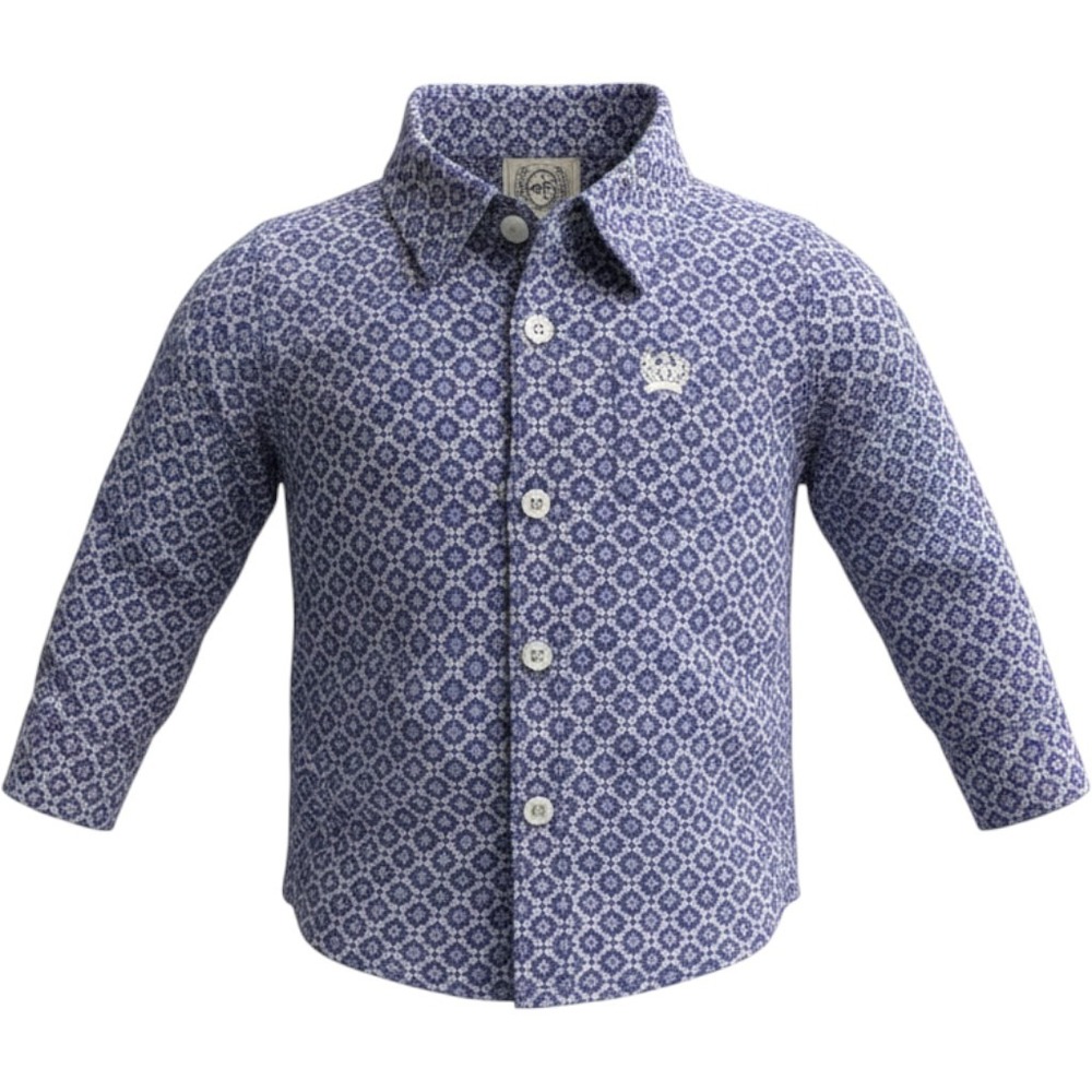 Cinch Infant Boys Purple Geometric Western Button‎ Down Shirt 6-12M MTW7062192